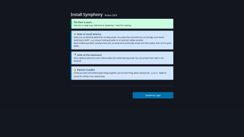 Screenshot of the final installer screen